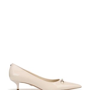 JUL276 Black Pointed Audrey Kitten Heel Pumps