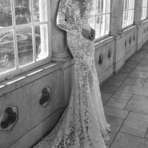 JUL222 Tattoo-Effect Long Sleeves Wedding Dress