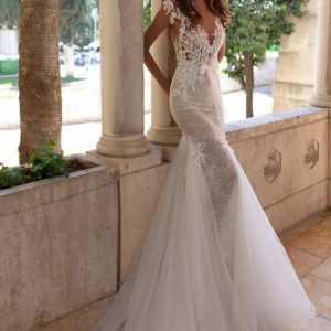 JUL223 Beaded Wedding Dress with Keyhole Back