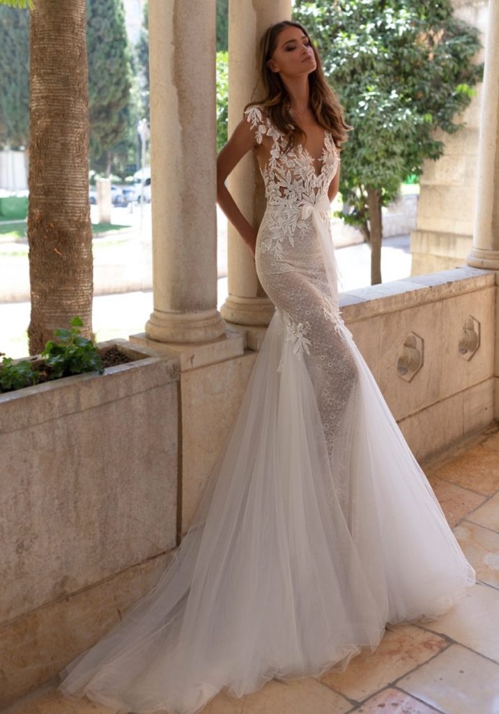 JUL223 Beaded Wedding Dress with Keyhole Back