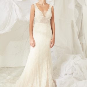 JUL242 Heavily Beaded Tulle Wedding Dress