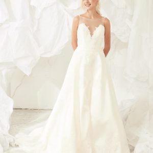 JUL238 Satin Ball Gown with Tattoo-Effect Back