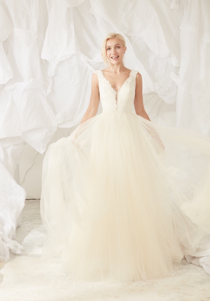 JUL240 Embroidered Tulle Ball Gown