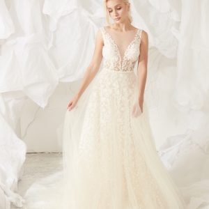 JUL235 Floral Blossom Tulle Wedding Dress