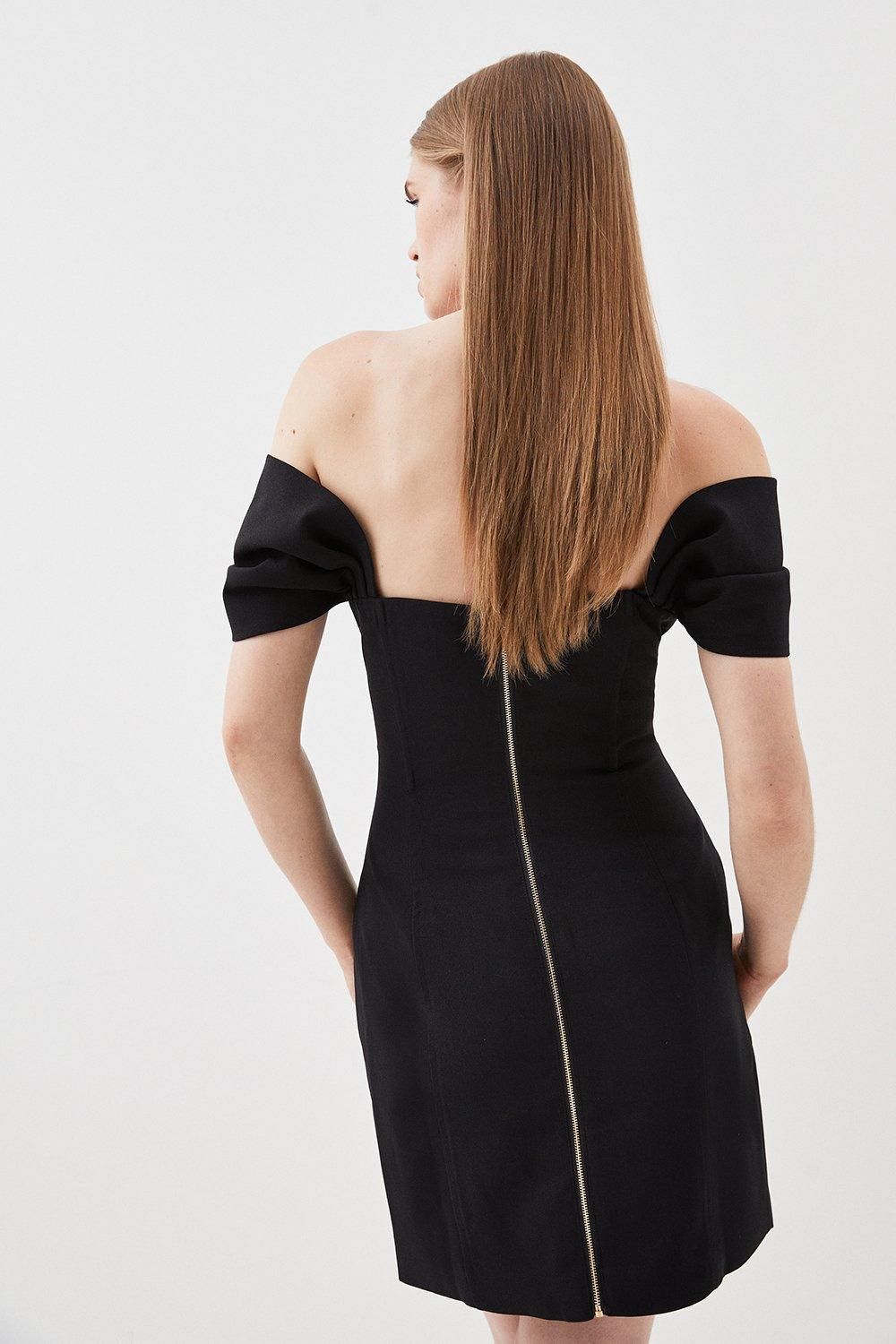 JUL262 Bardot Satin Back Crepe Woven Mini Dress - Image 5