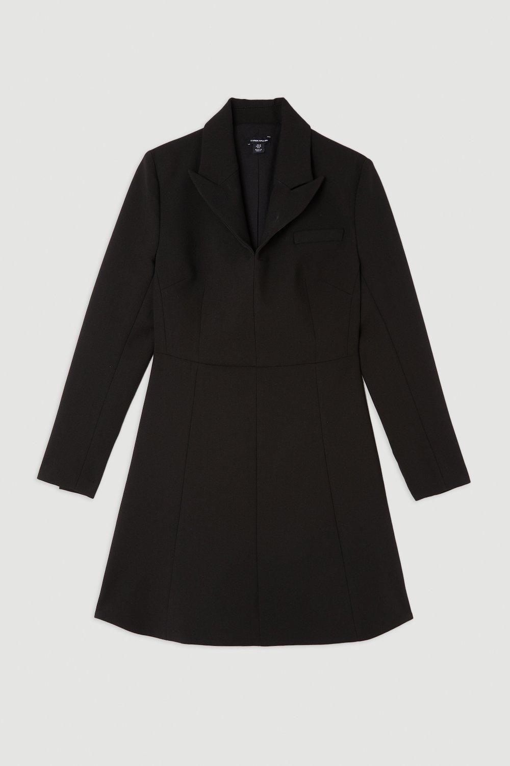 JUL263 Compact Stretch Tailored Full Skirt Mini Blazer Dress - Image 4