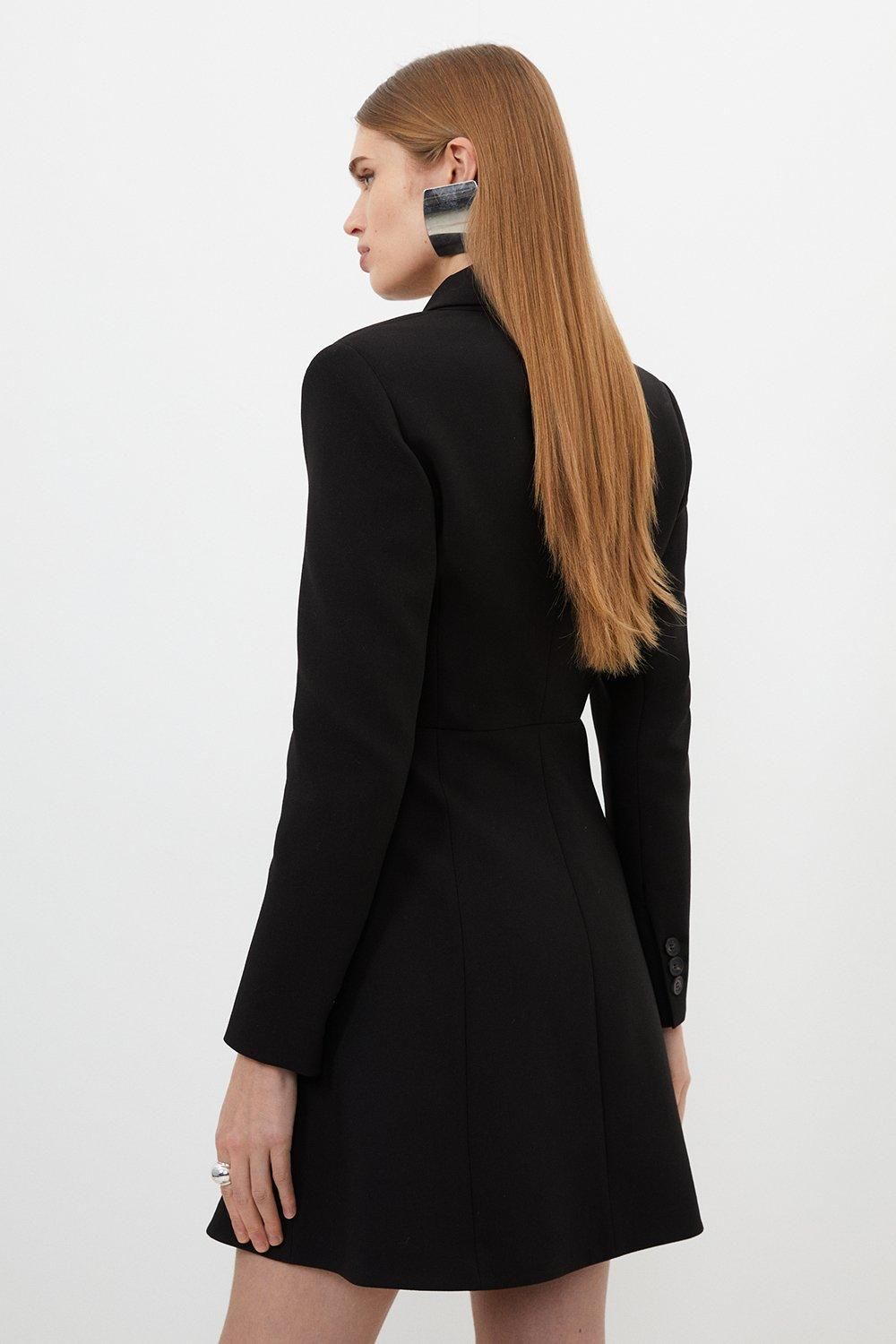 JUL263 Compact Stretch Tailored Full Skirt Mini Blazer Dress - Image 5