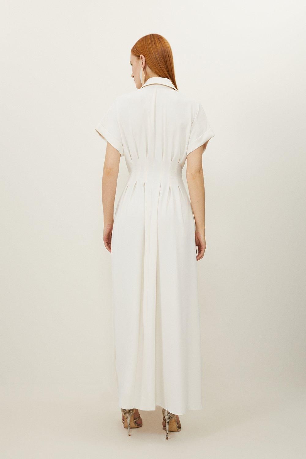 JUL260 Soft Tailored Belted Darted Midi Shirt Dress - Image 5