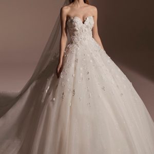 JUL224 3D Flowers Shimmers Ball Gown